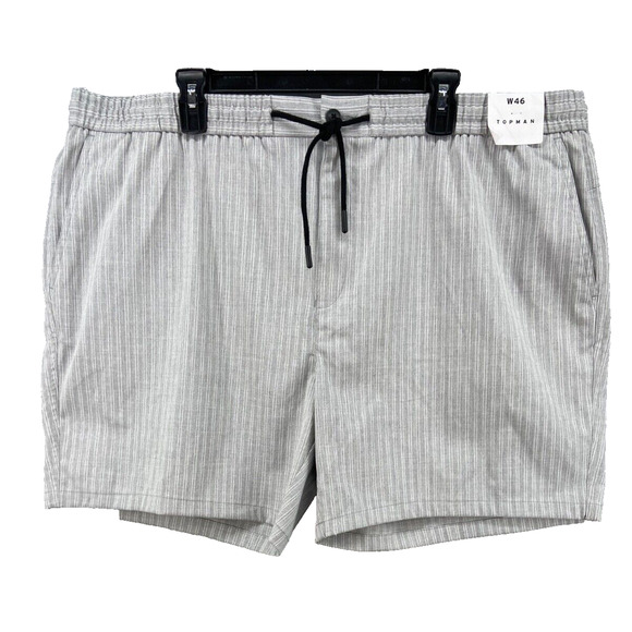 Topman Gray Striped Men's Shorts - Picture 1 of 14